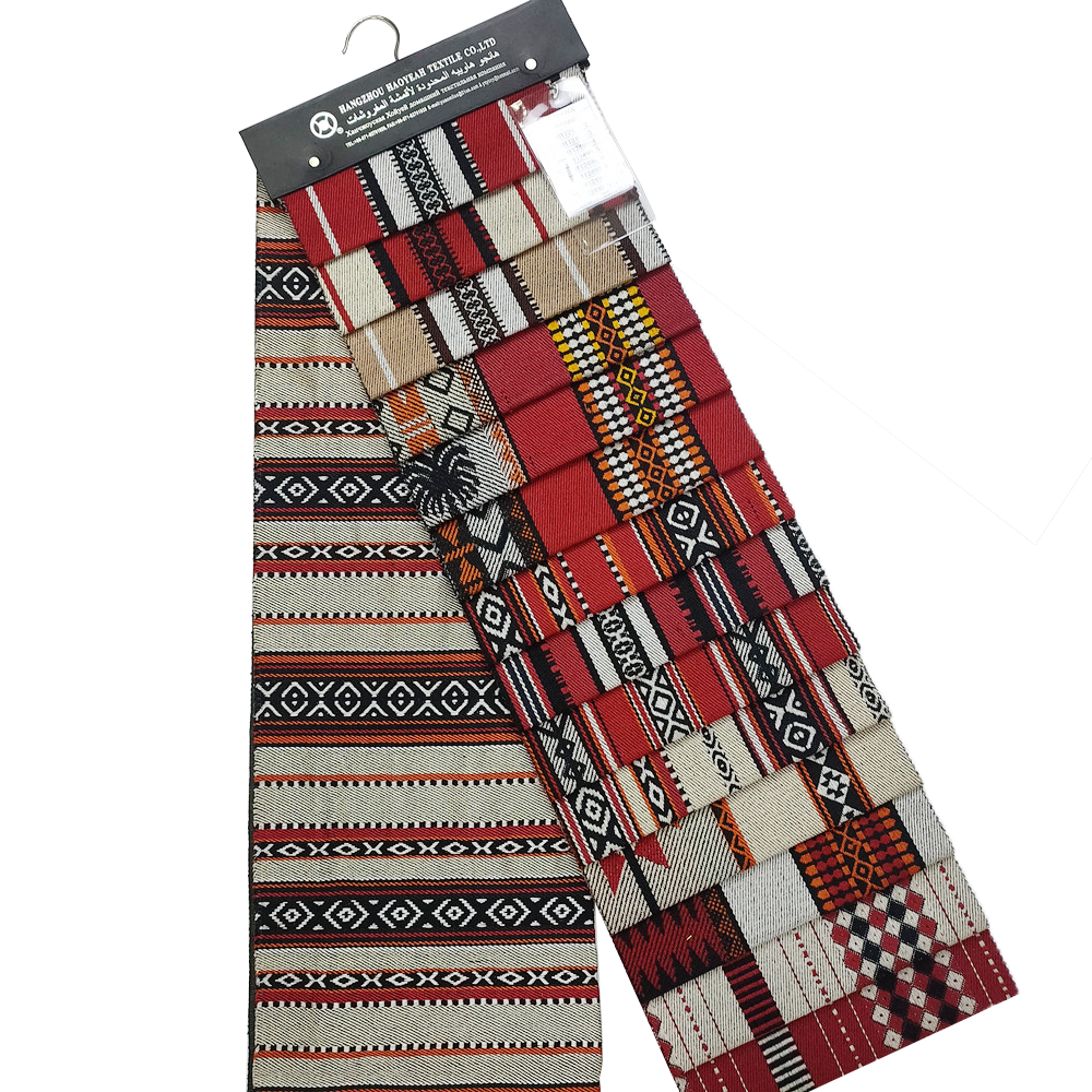 Benutzerdefinierte arabische Stil rot und schwarzer Jacquard Sadu Sofa Polsterstoff Stoff